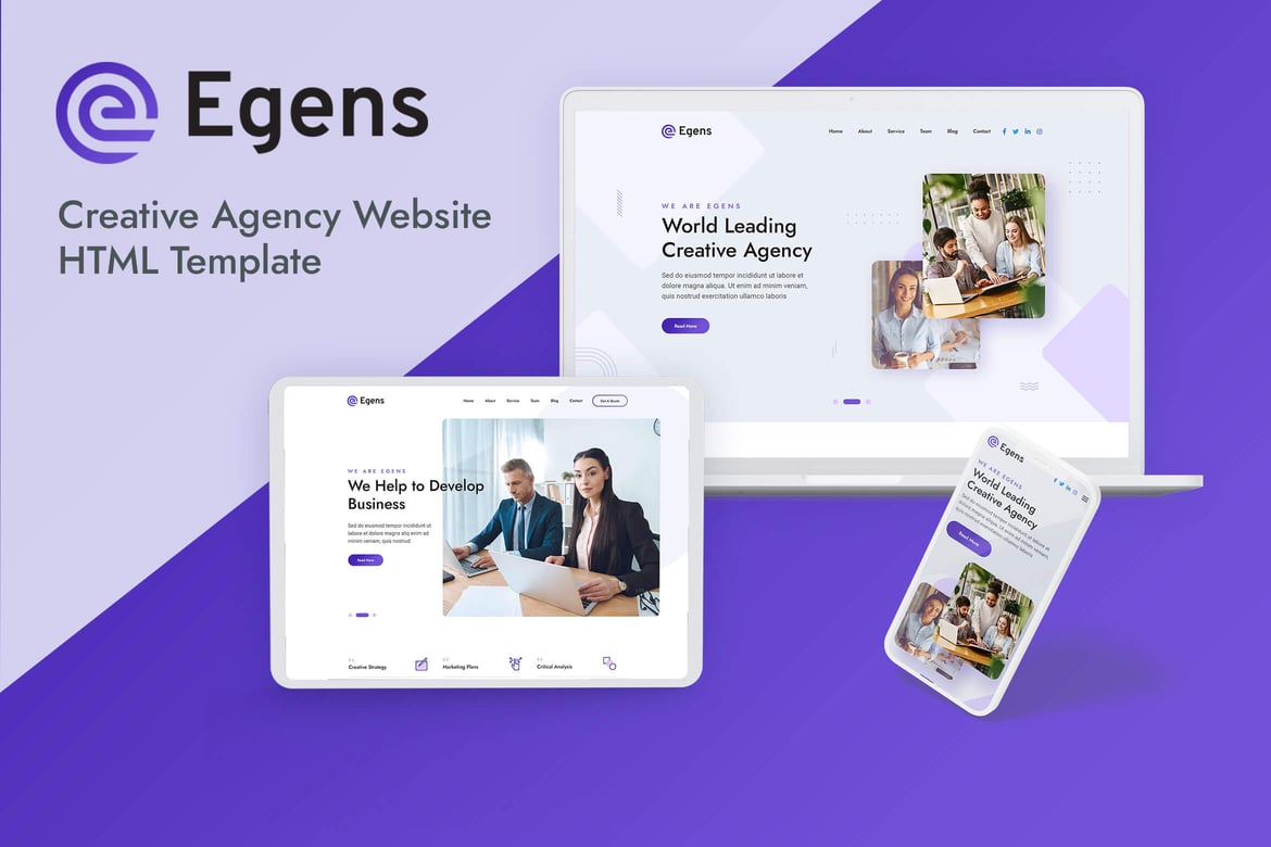 Egens - Template Website Kreatif yang Elegan dan Responsif