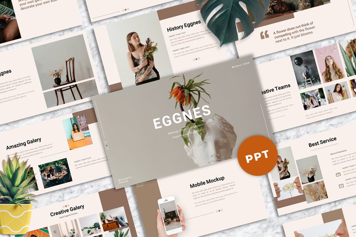 Eggnes - Template Powerpoint Bersih dan Profesional