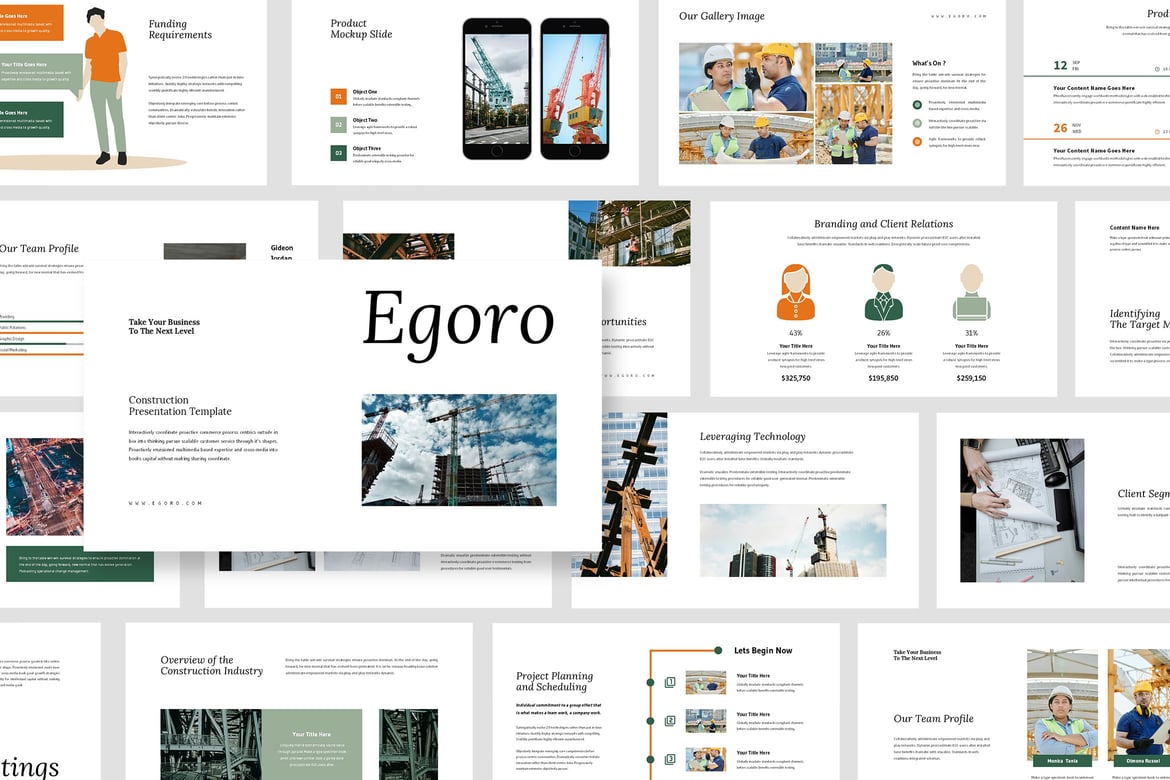 Egoro: Template PowerPoint Konstruksi yang Menarik