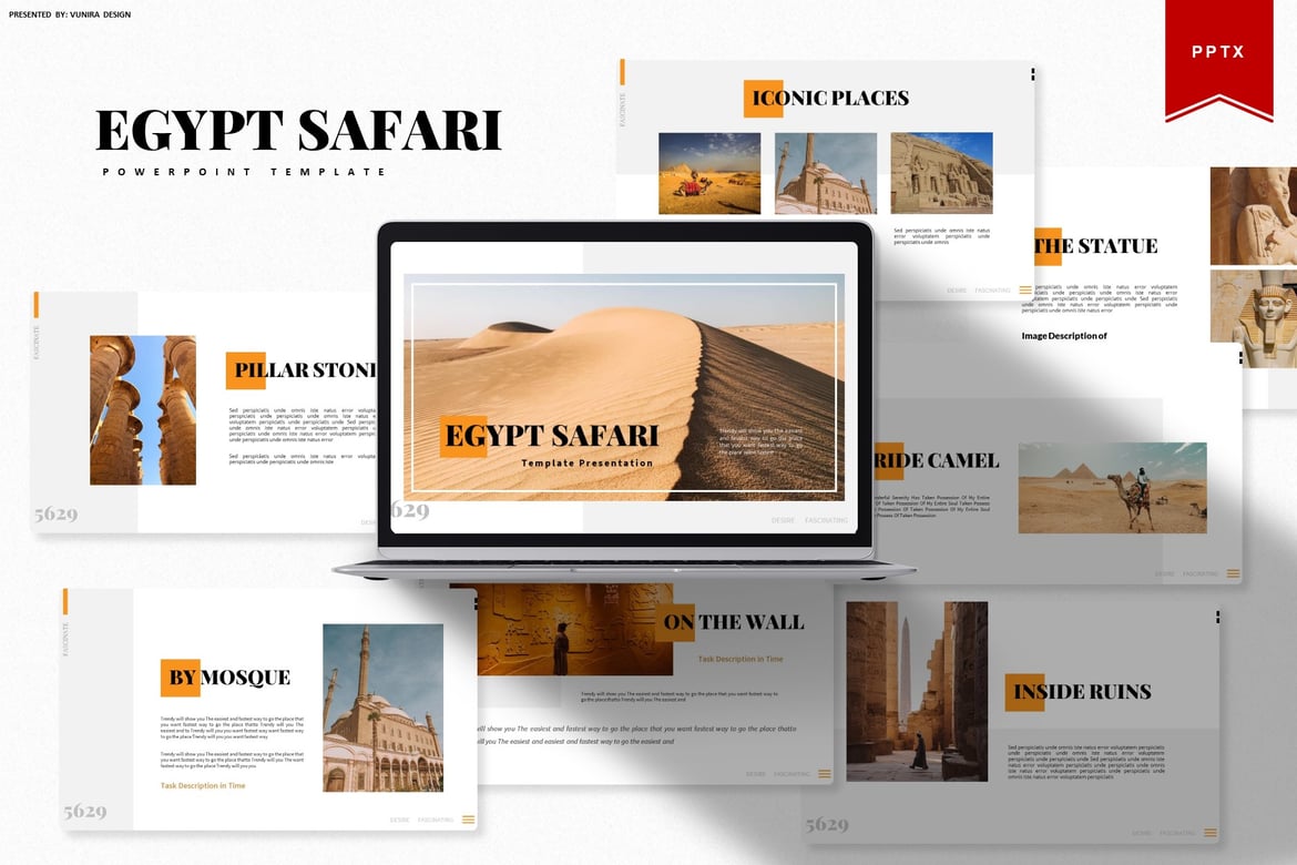 Template Presentasi PowerPoint Safari Mesir yang Menarik