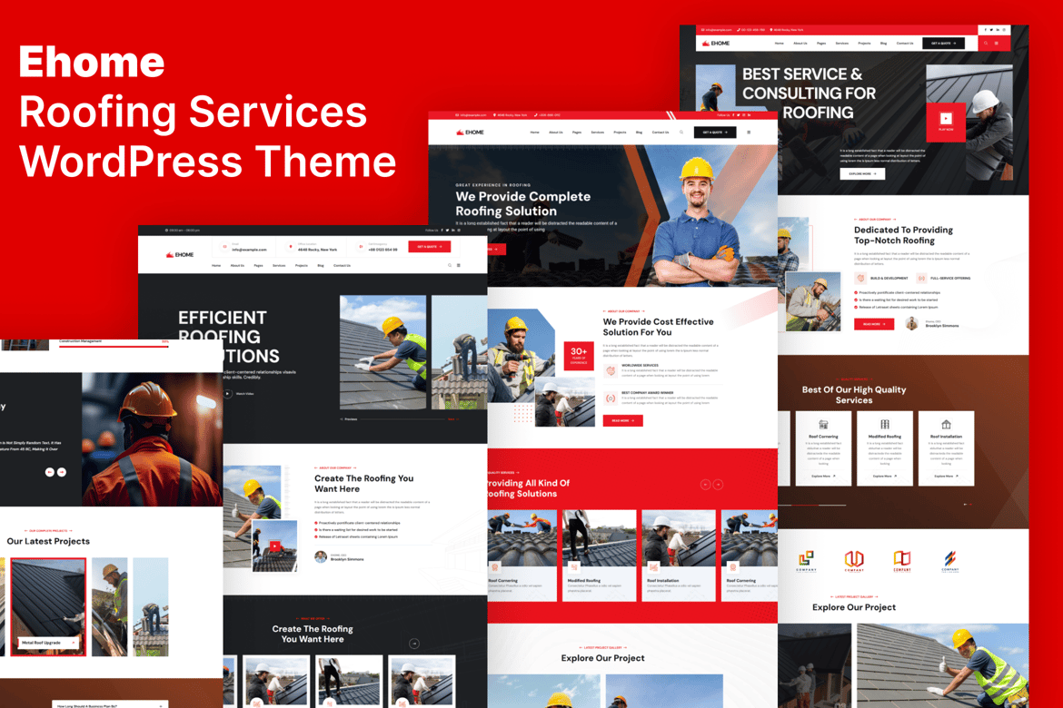Ehome - Tema WordPress Layanan Atap yang Menarik dan Responsif