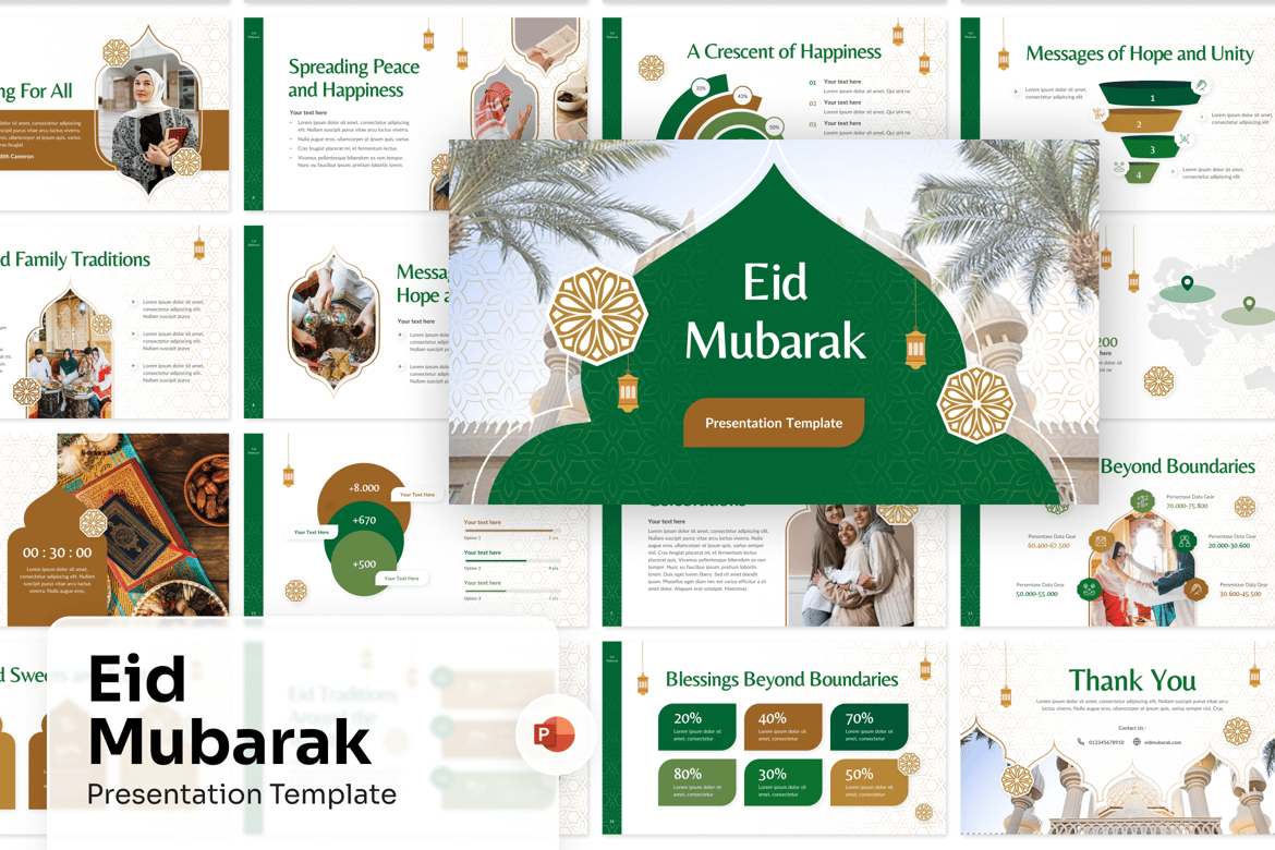 Template Presentasi PowerPoint Eid Mubarak yang Menarik