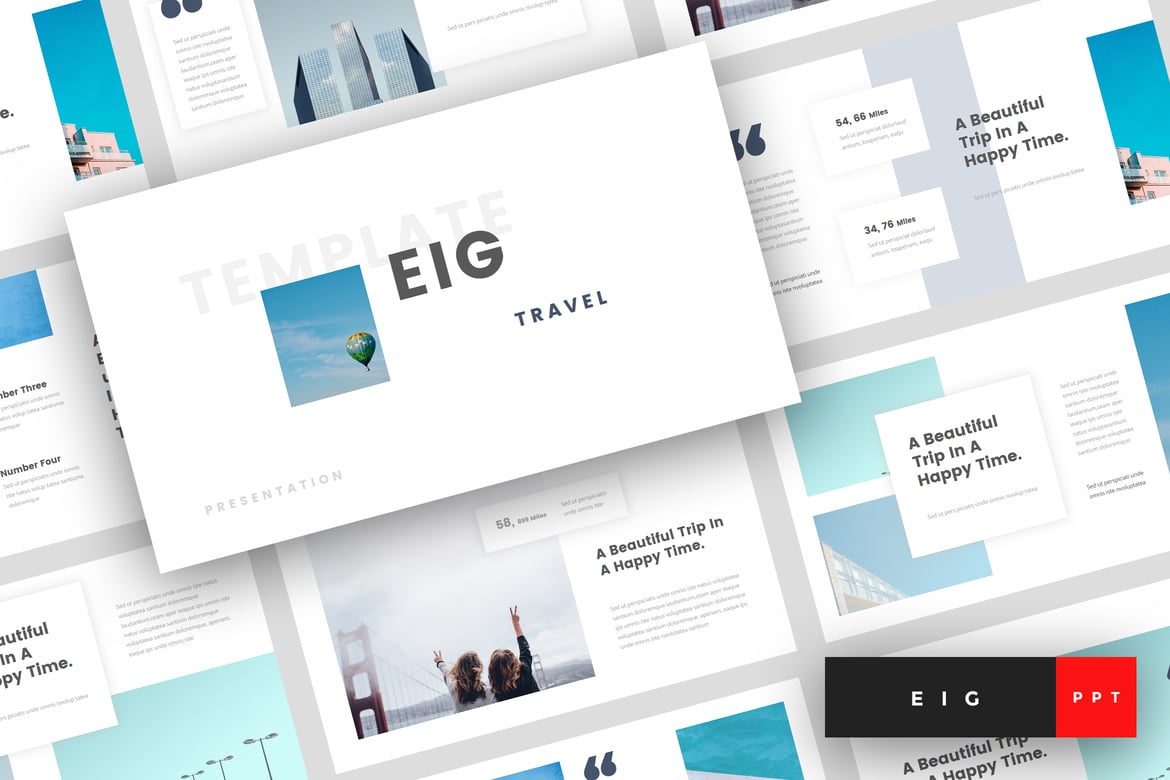 Template PowerPoint Perjalanan Eig - Presentasi yang Menarik dan Profesional
