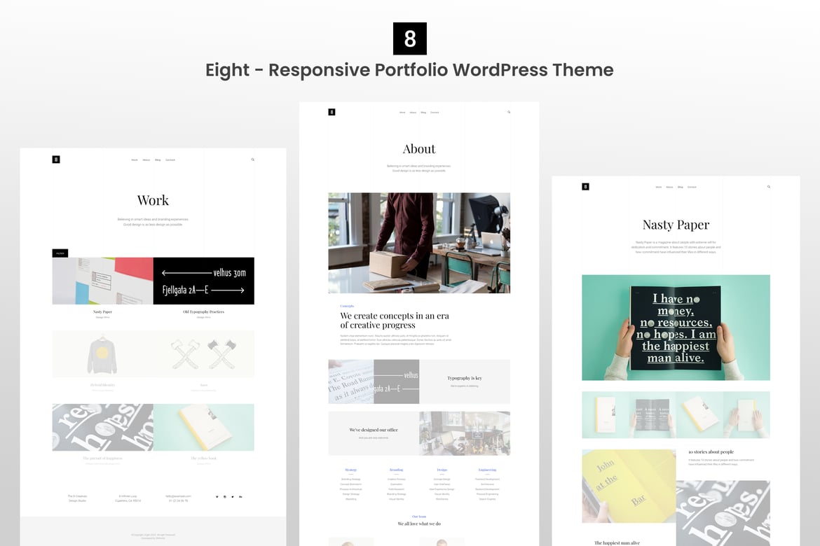 Eight - Tema WordPress Portofolio Responsif dan Modern
