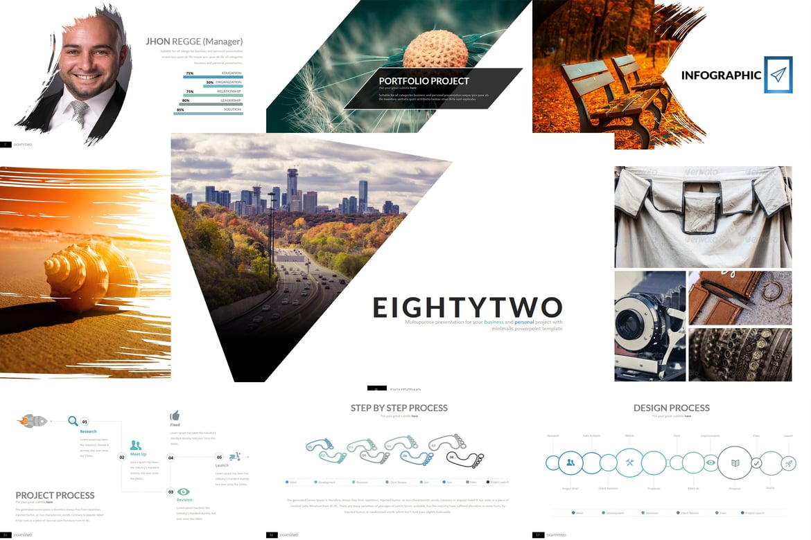 Template PowerPoint Kreatif Eighty 2 untuk Presentasi Menarik