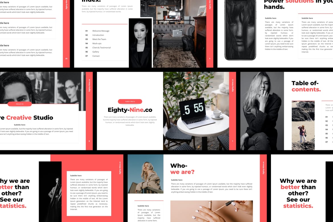 Template PowerPoint Profesional Eighty-Nine untuk Presentasi Anda