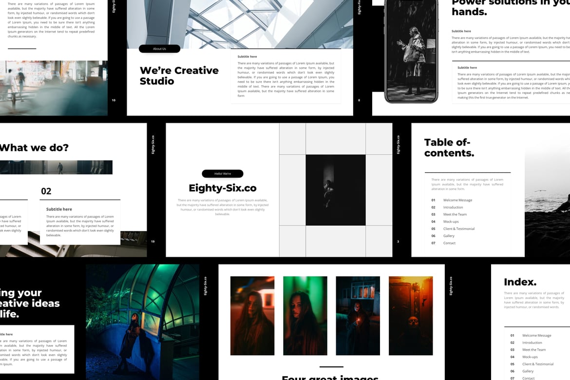 Template Presentasi PowerPoint Eighty-Six yang Menarik dan Profesional