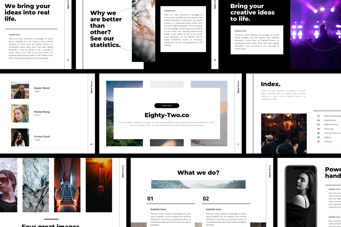 Template Presentasi PowerPoint Eighty-Two yang Menarik dan Profesional