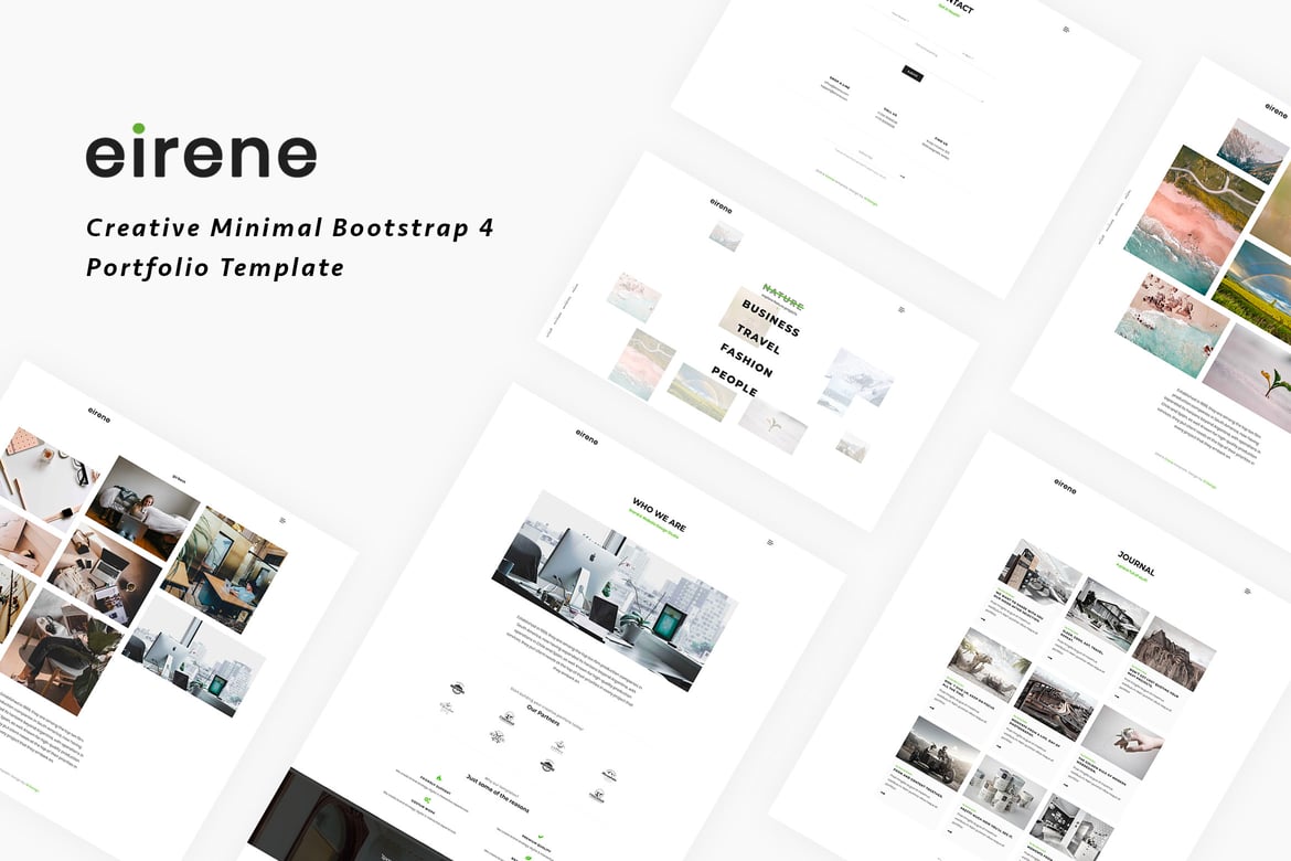Eirene - Template Web Kreatif Minimalis Bootstrap 4 yang Serbaguna