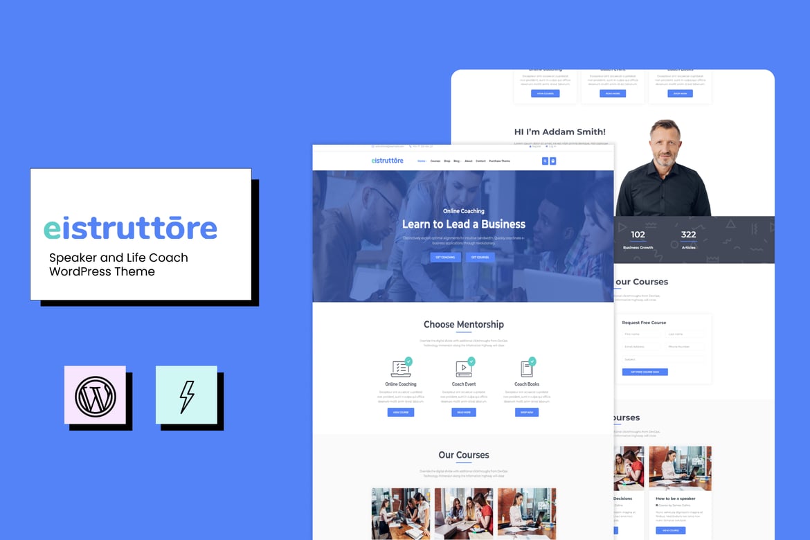 Tema WordPress Eistruttore untuk Pelatih dan Instruktur Kehidupan