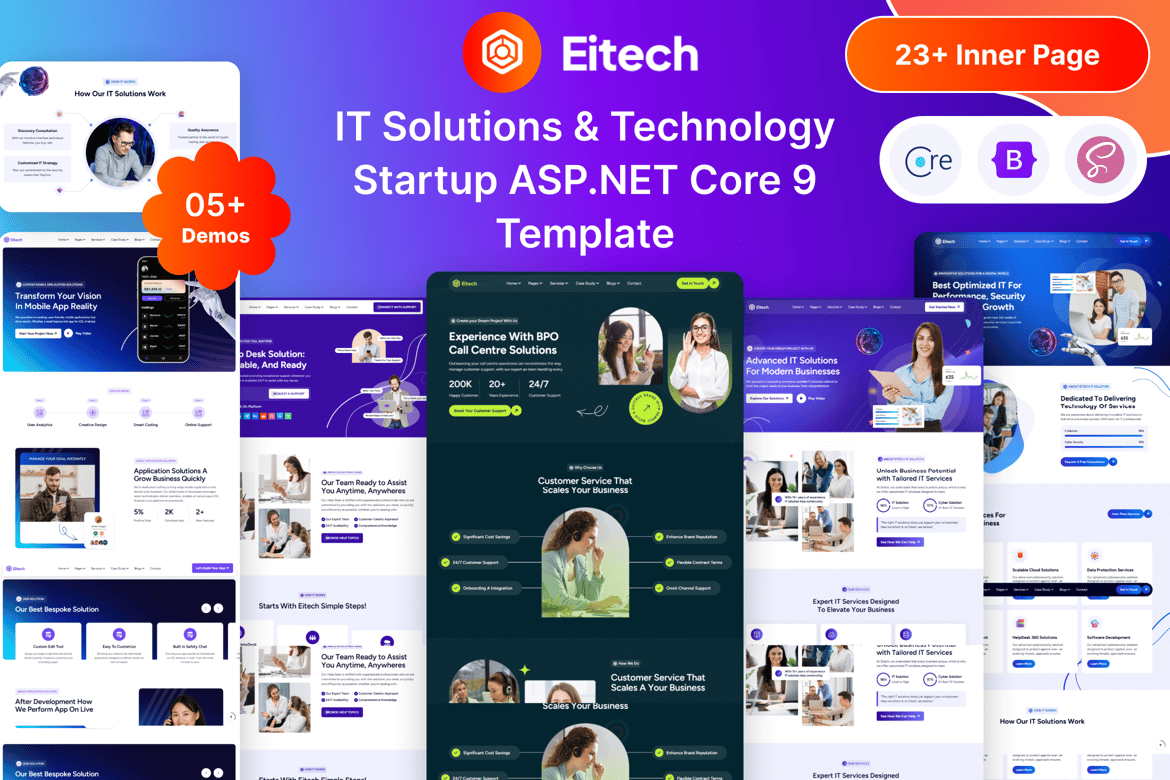 Eitech - Template Website Solusi IT Modern untuk Startup