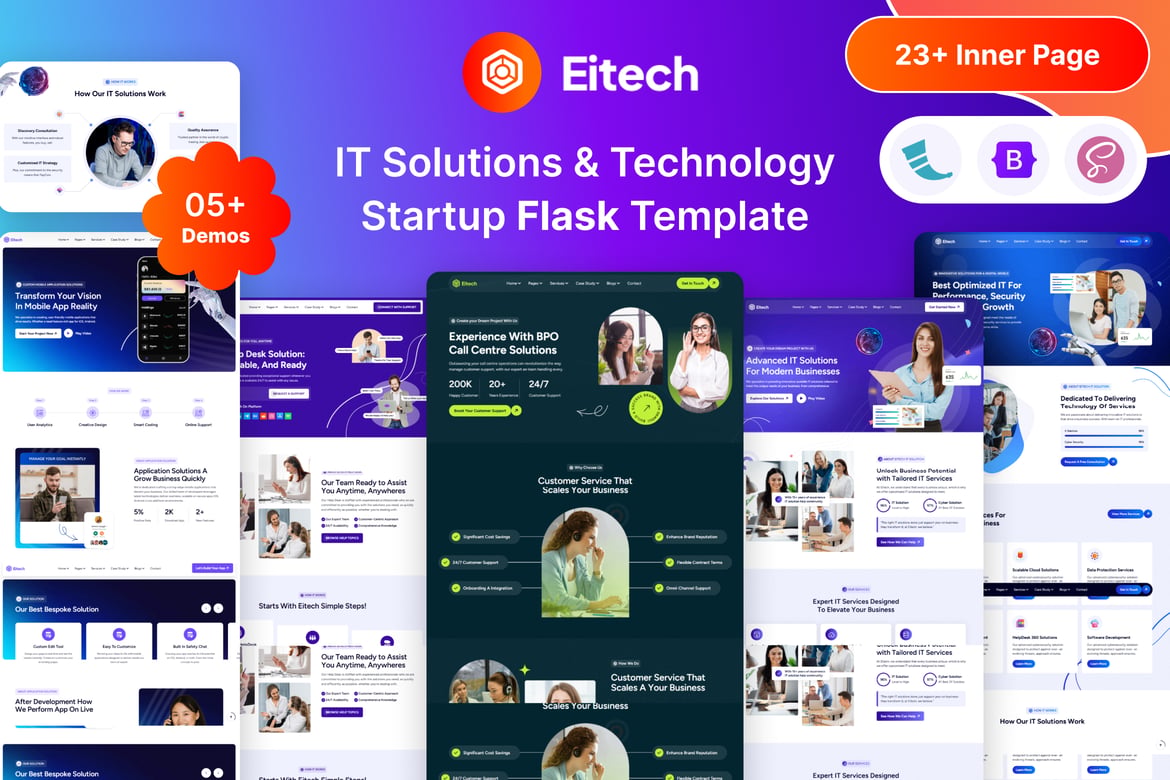 Eitech - Template Website Solusi IT & Startup Teknologi Modern