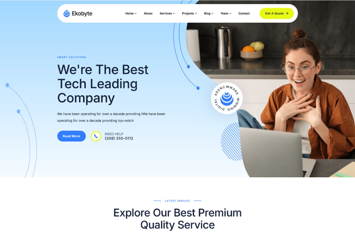 Ekobyte - Template PHP untuk Layanan IT & Teknologi yang Modern