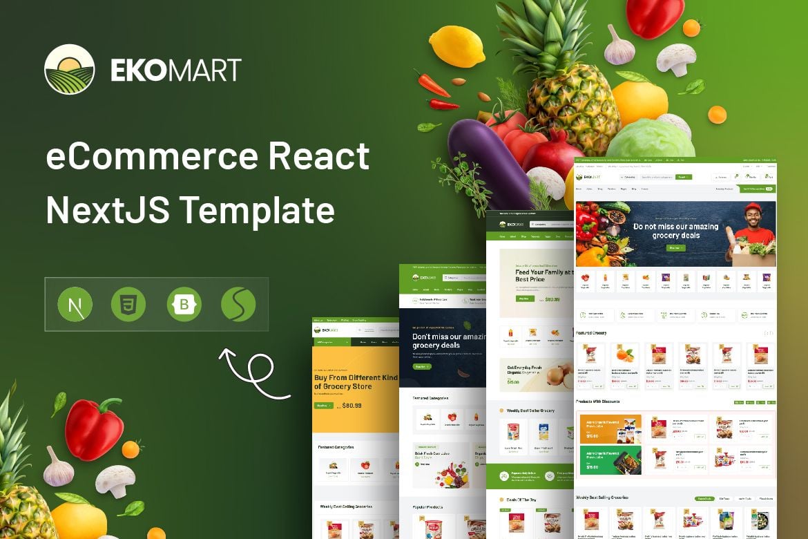 Ekomart - Template Website eCommerce React Next.js Terbaik