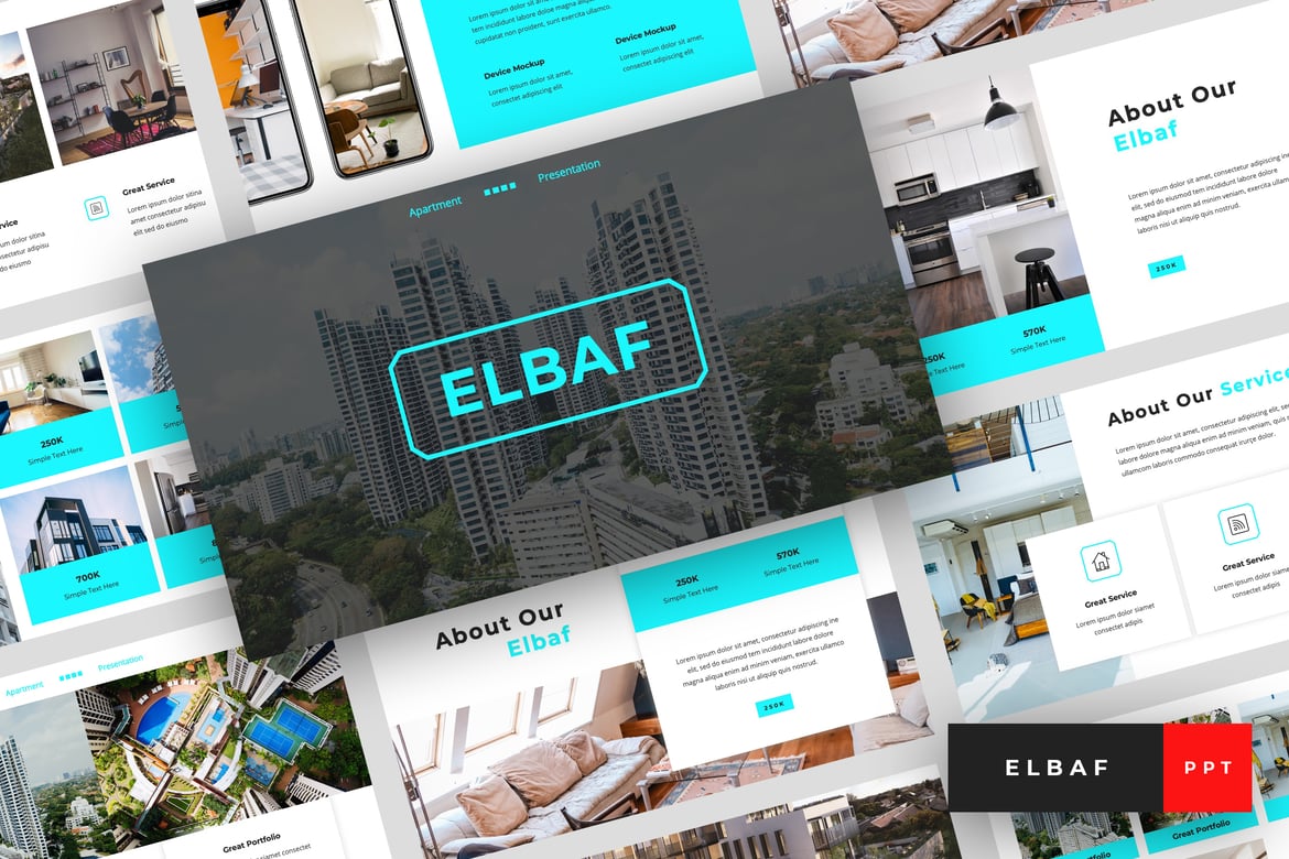 Elbaf - Template Presentasi PowerPoint untuk Apartemen dan Real Estate