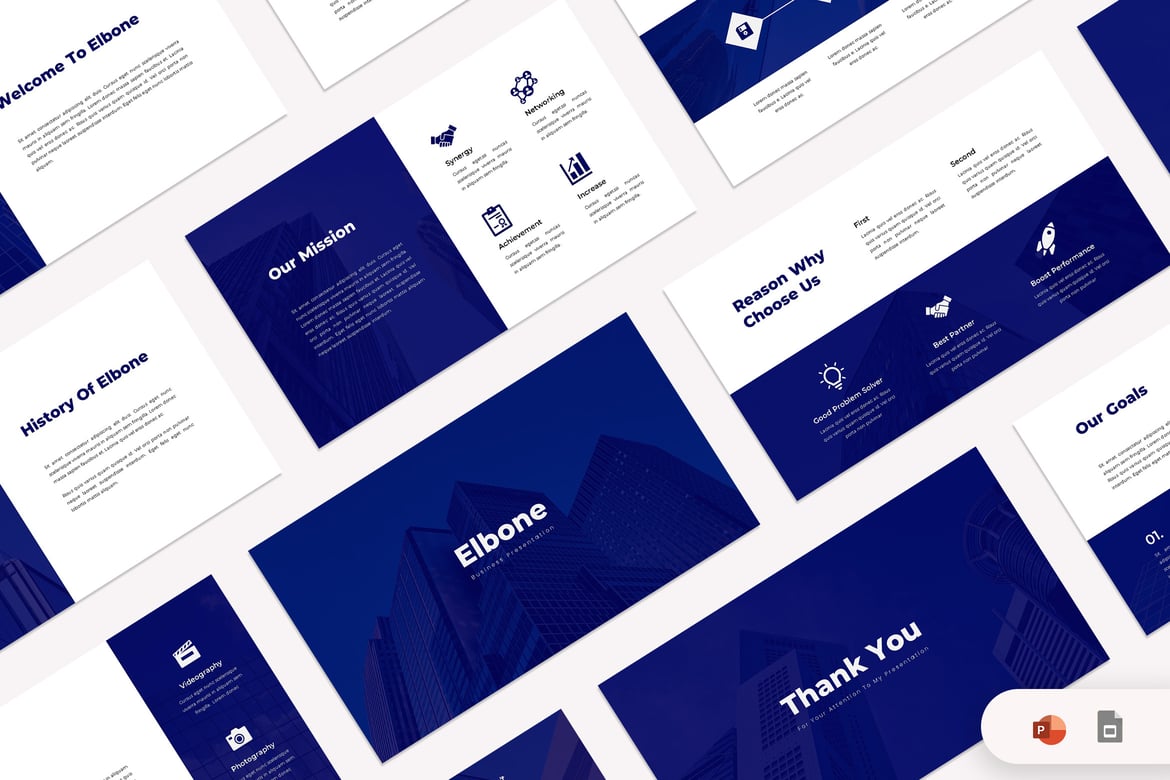 Elbone - Template PowerPoint Bisnis yang Stylish dan Profesional