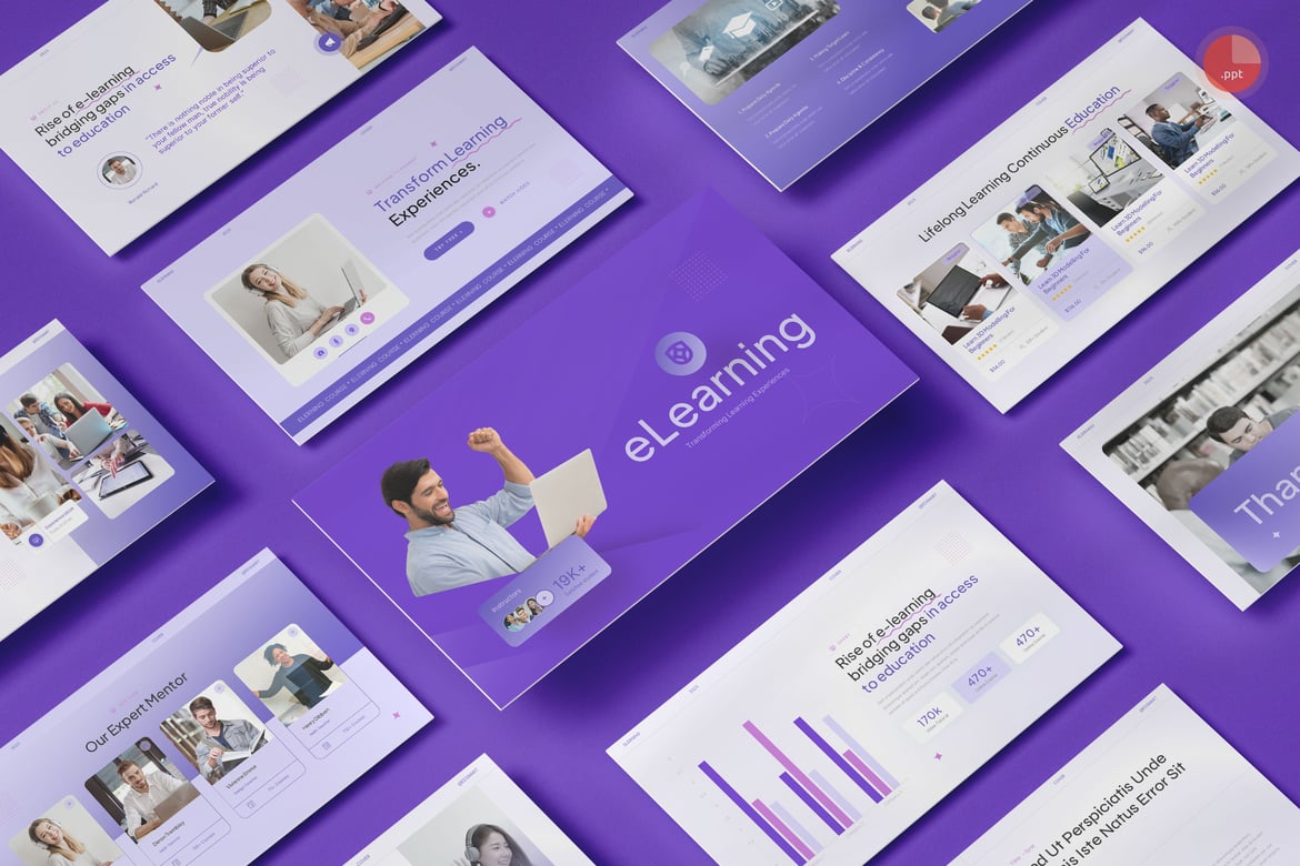 Template Presentasi PowerPoint Profesional untuk E-Learning dan Kursus