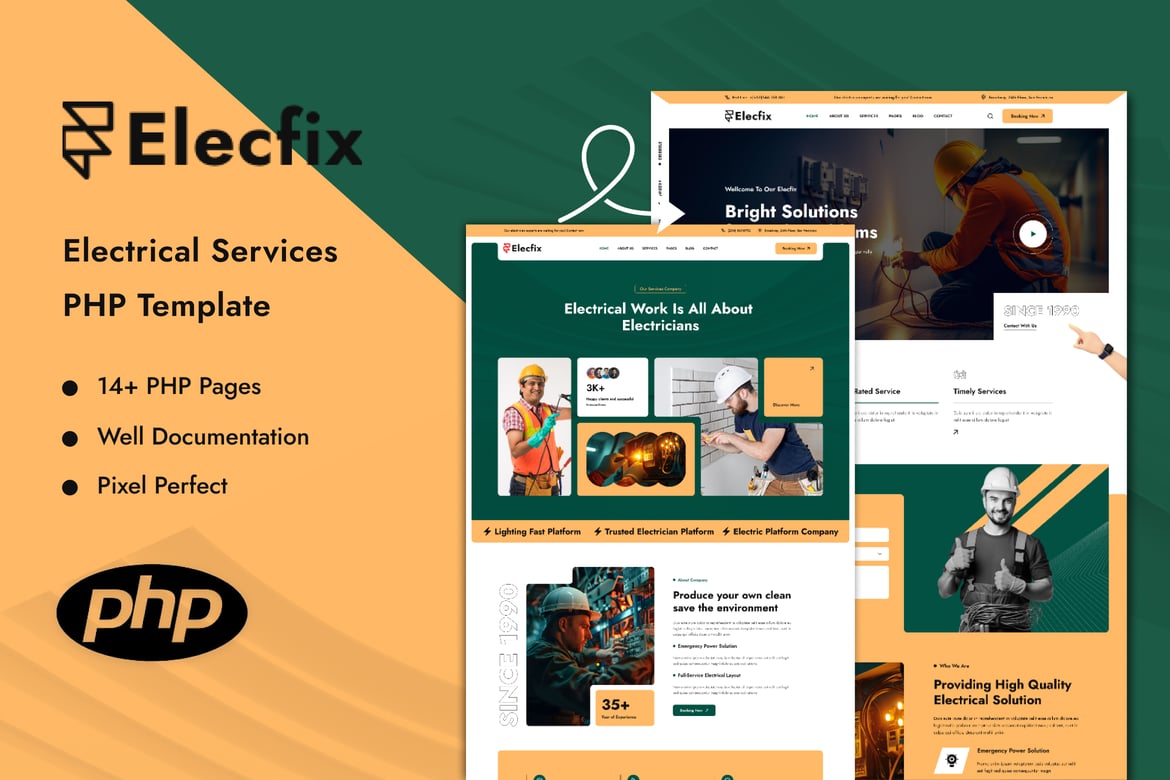 Elecfix - Template Website Layanan Listrik yang Modern dan Responsif