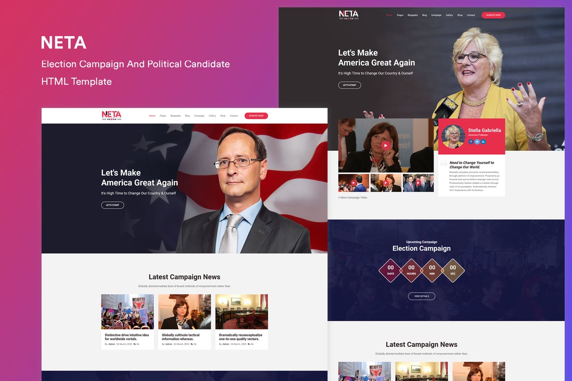 Template Website Kampanye Pemilu dan Calon Politisi yang Menarik