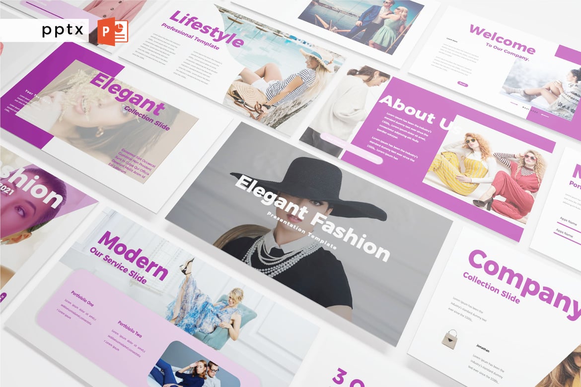 Template Presentasi PowerPoint Elegan - V588