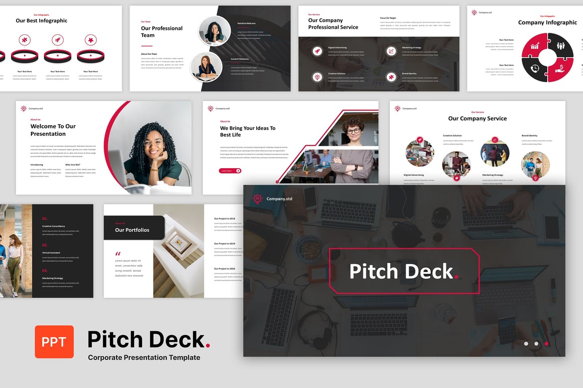 Template Presentasi Pitch Deck yang Elegan untuk PowerPoint