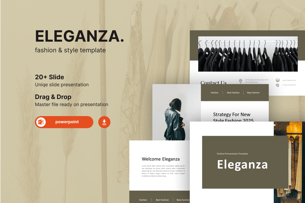 Eleganza – Template Powerpoint Estetis yang Memikat