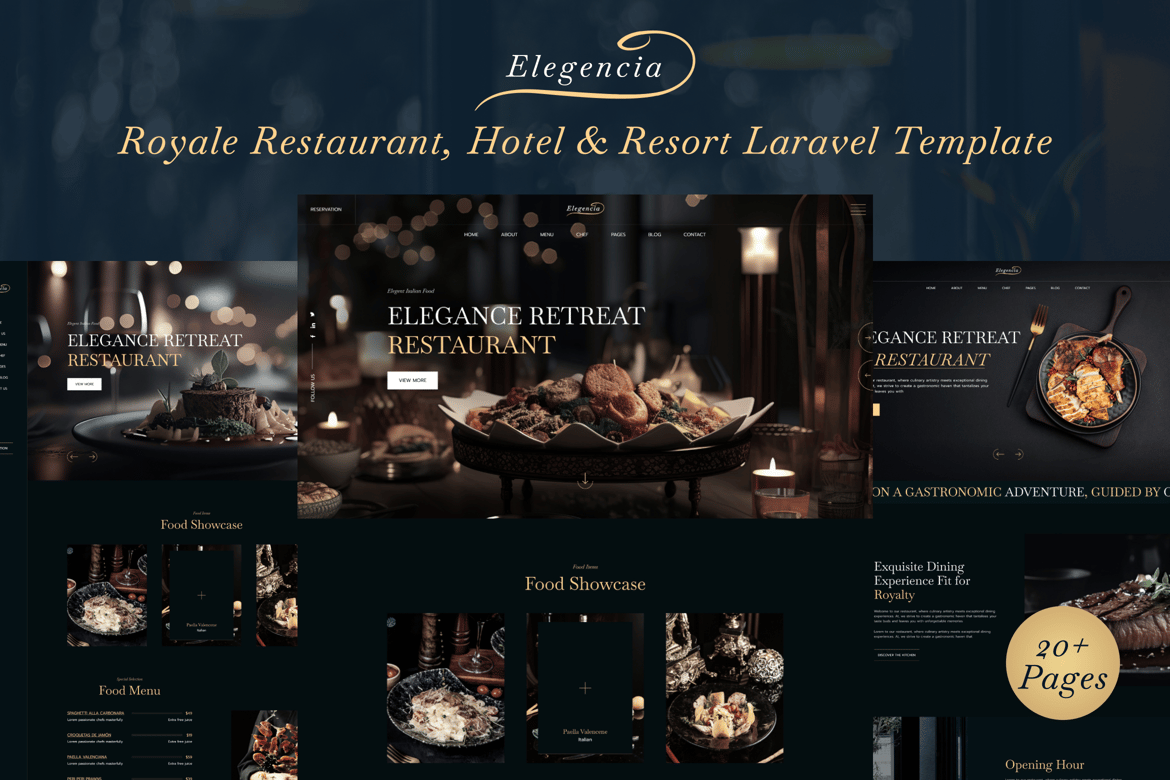 Template Website Elegancia untuk Restoran, Hotel & Resort yang Mewah