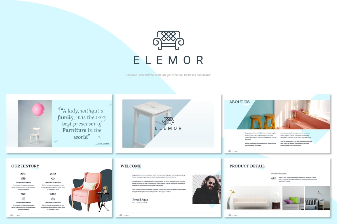 Template Powerpoint Kreatif Elemor untuk Presentasi Furniture