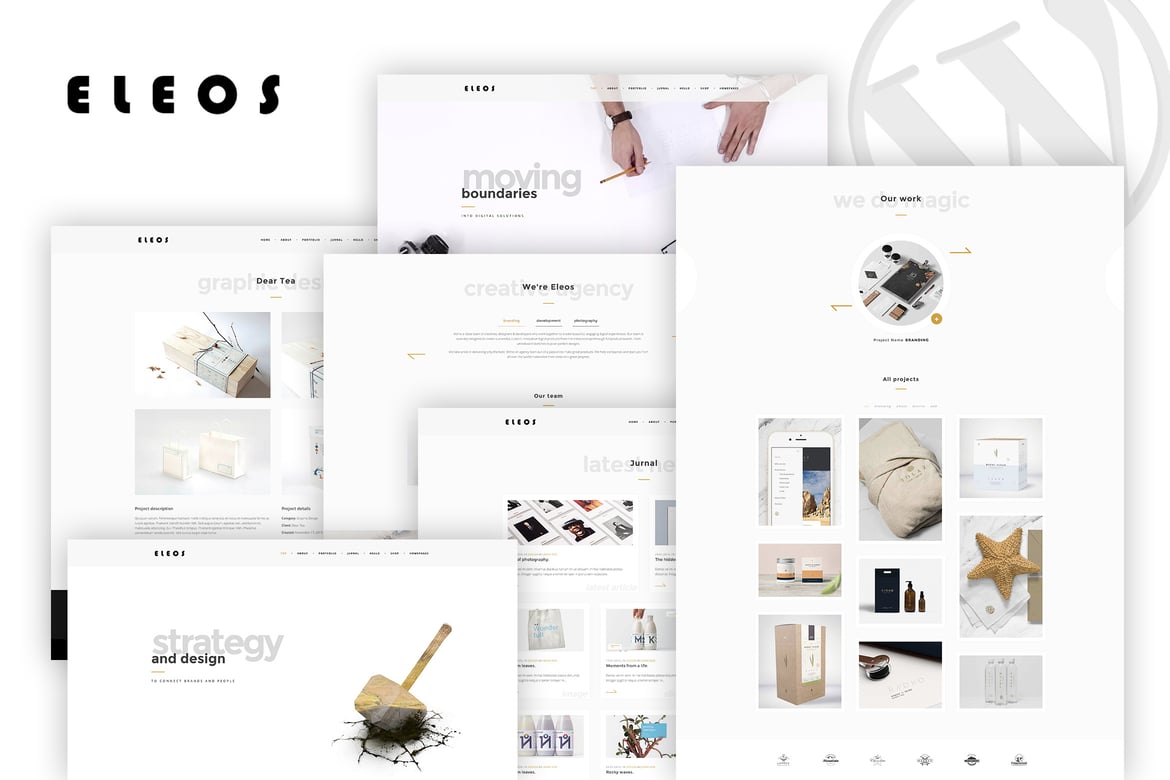 Eleos - Tema WordPress Kreatif Satu Halaman yang Modern dan Stylish