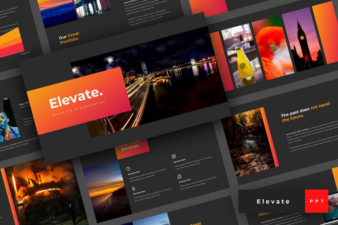 Elevate - Template Presentasi PowerPoint Kreatif yang Menarik