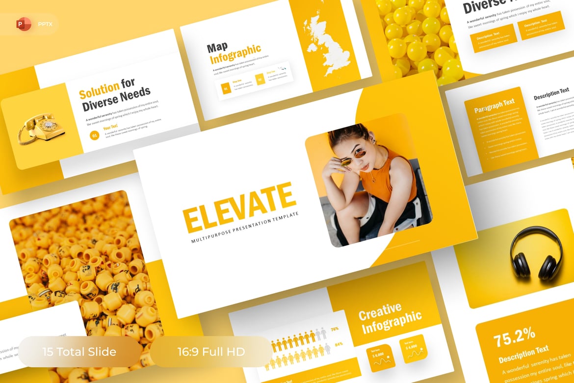 Template PowerPoint Serbaguna Elevate untuk Presentasi Profesional
