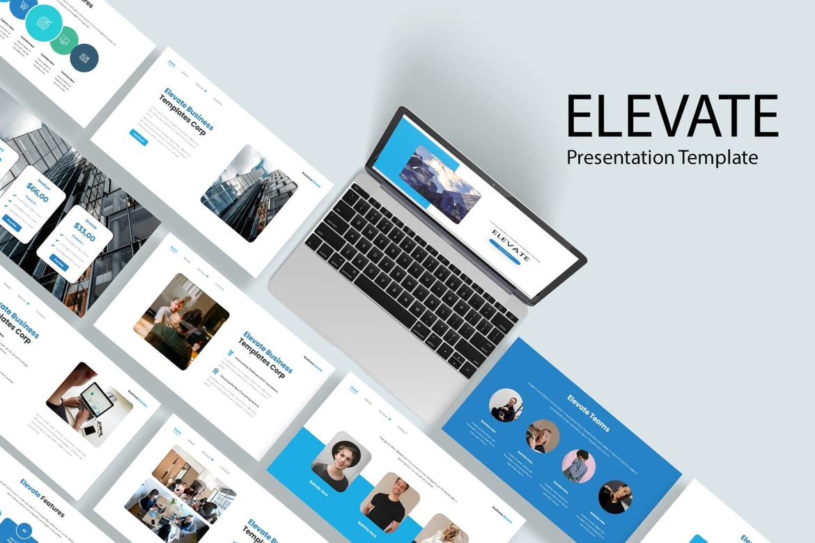 Template Powerpoint Elevate - Solusi Presentasi Profesional Anda