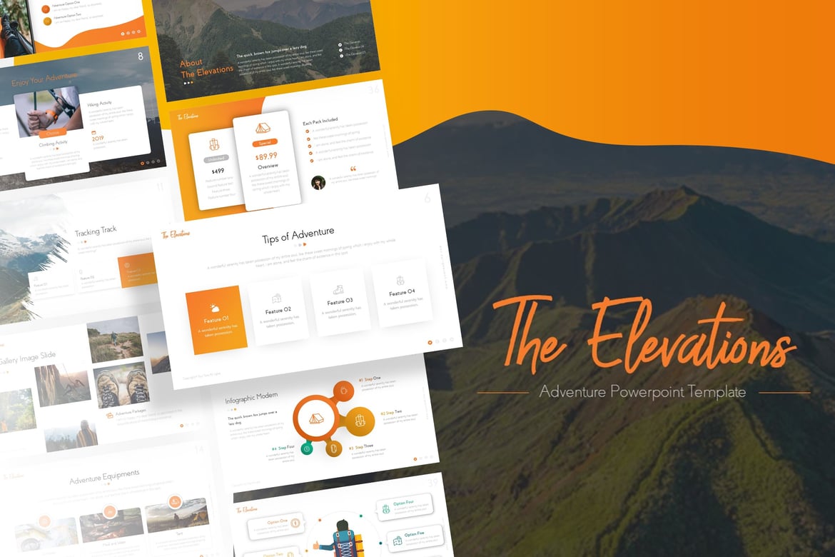Template PowerPoint Elevations - Siap untuk Petualangan Bisnis Anda