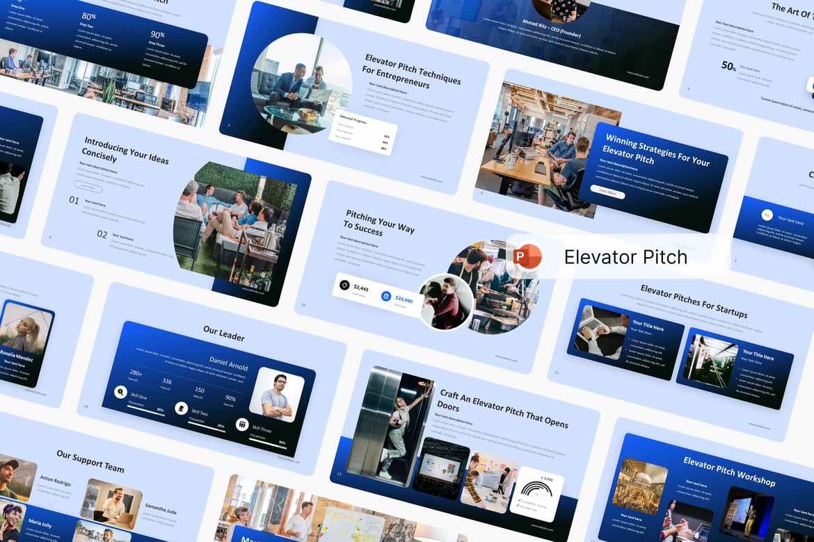 Template PowerPoint Pitch Elevator yang Menarik dan Profesional