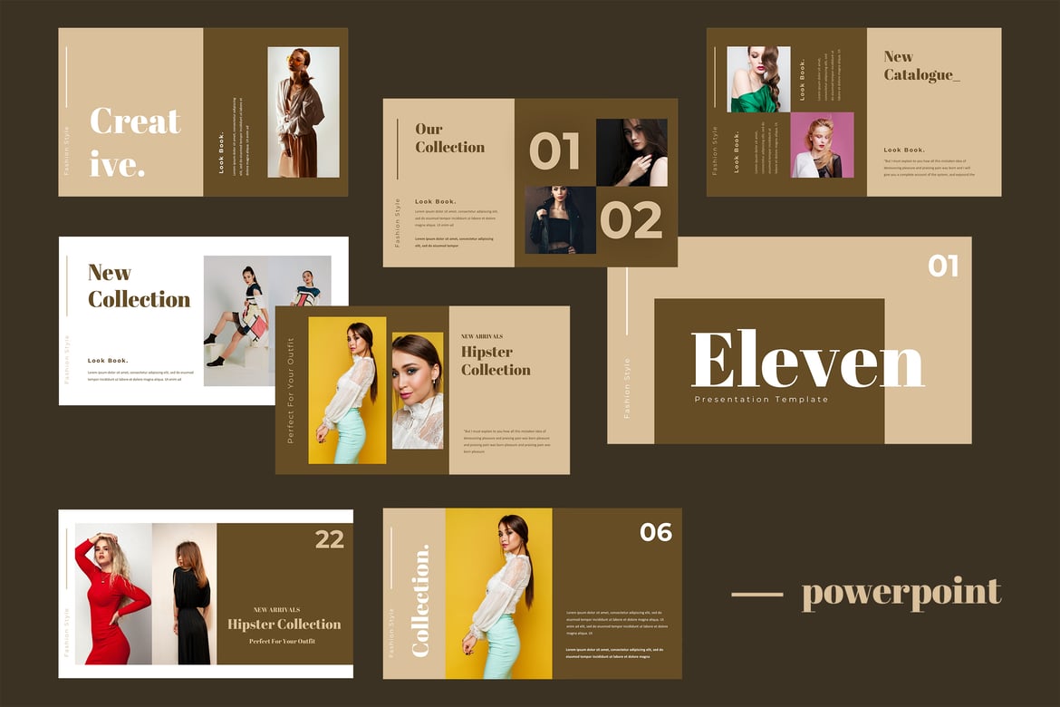 Template Presentasi Powerpoint Fashion Modern - Eleven