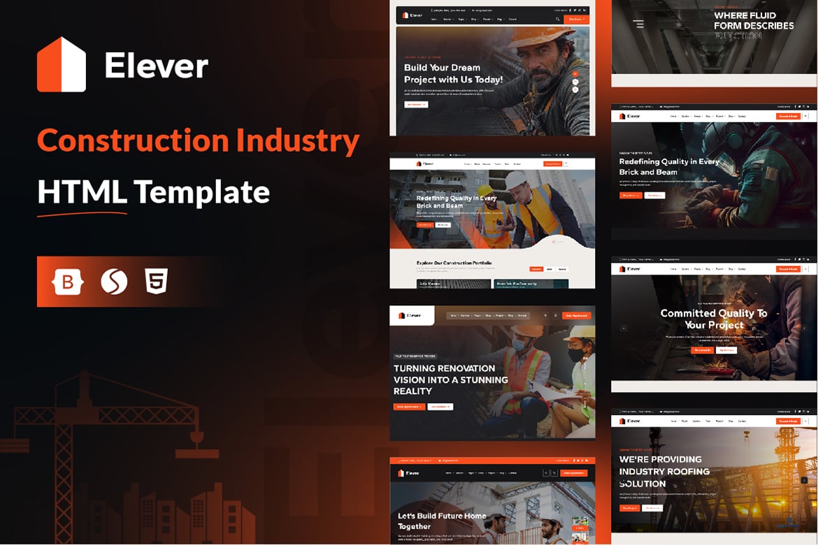 Template Web Elever - Solusi Modern untuk Bisnis Konstruksi Anda