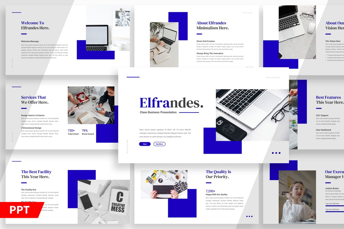 Template PowerPoint Elfrandes untuk Bisnis Modern