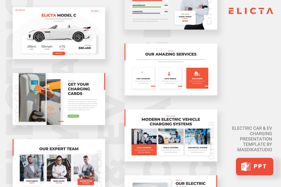Template Powerpoint ELICTA - Mobil Listrik dan Pengisian EV