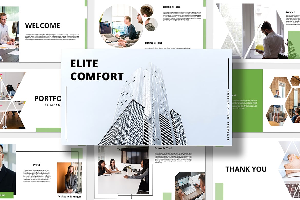 Template Presentasi Bisnis Elit Comfort yang Menarik dan Profesional