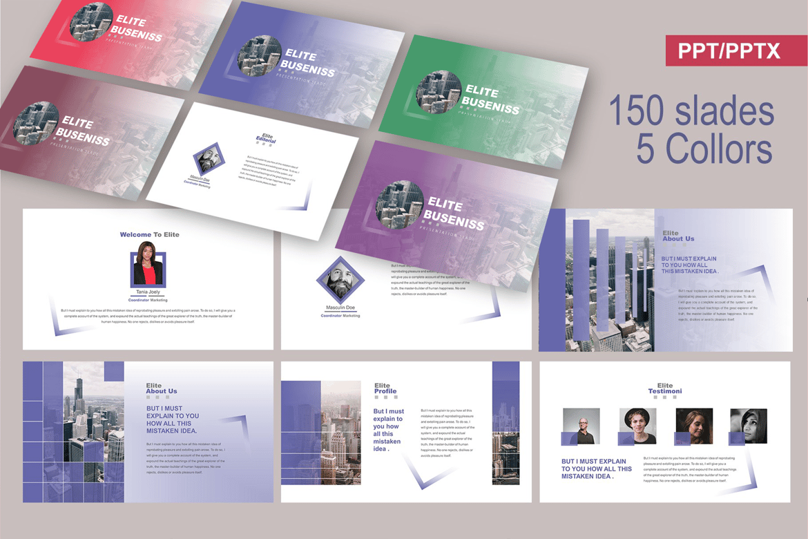 Template PowerPoint Bisnis Elite yang Menarik dan Profesional