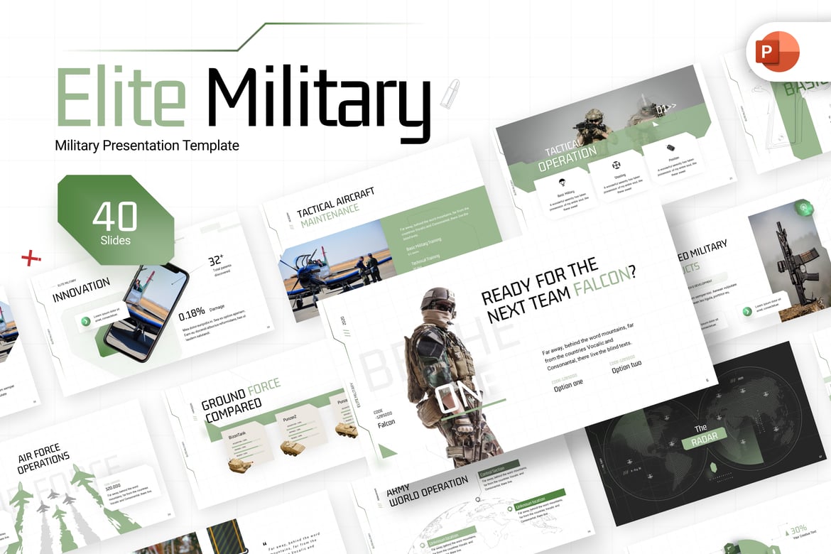 Template Presentasi Militer Elite untuk PowerPoint