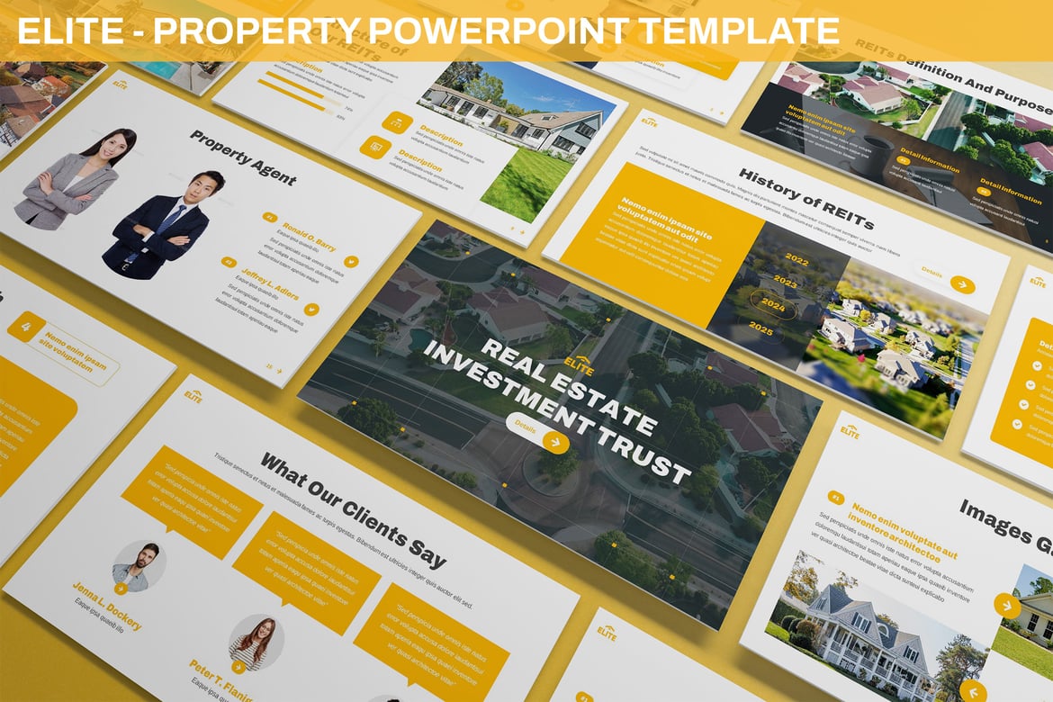 Template Presentasi Properti Elite - PowerPoint yang Elegan