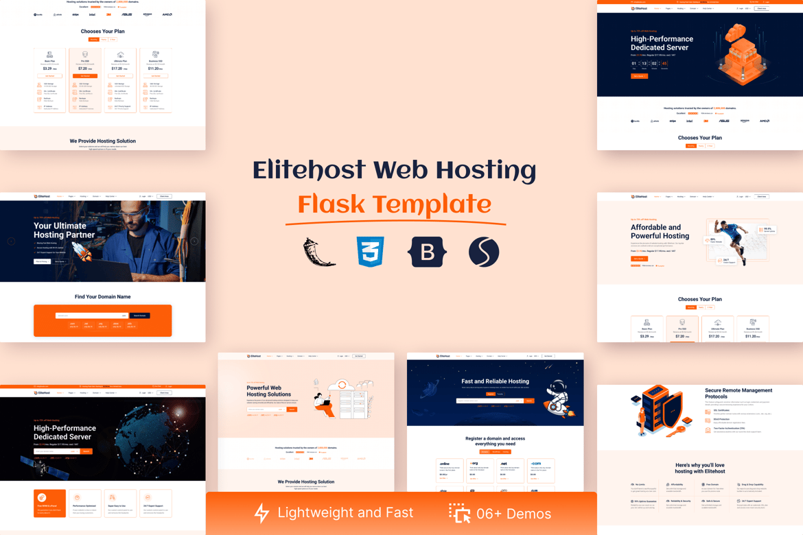 Elitehost - Template Website Hosting Flask Terbaik