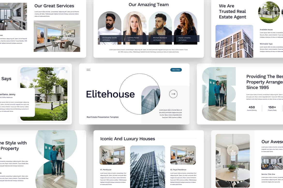Template PowerPoint Elitehouse - Solusi Presentasi Properti yang Menarik