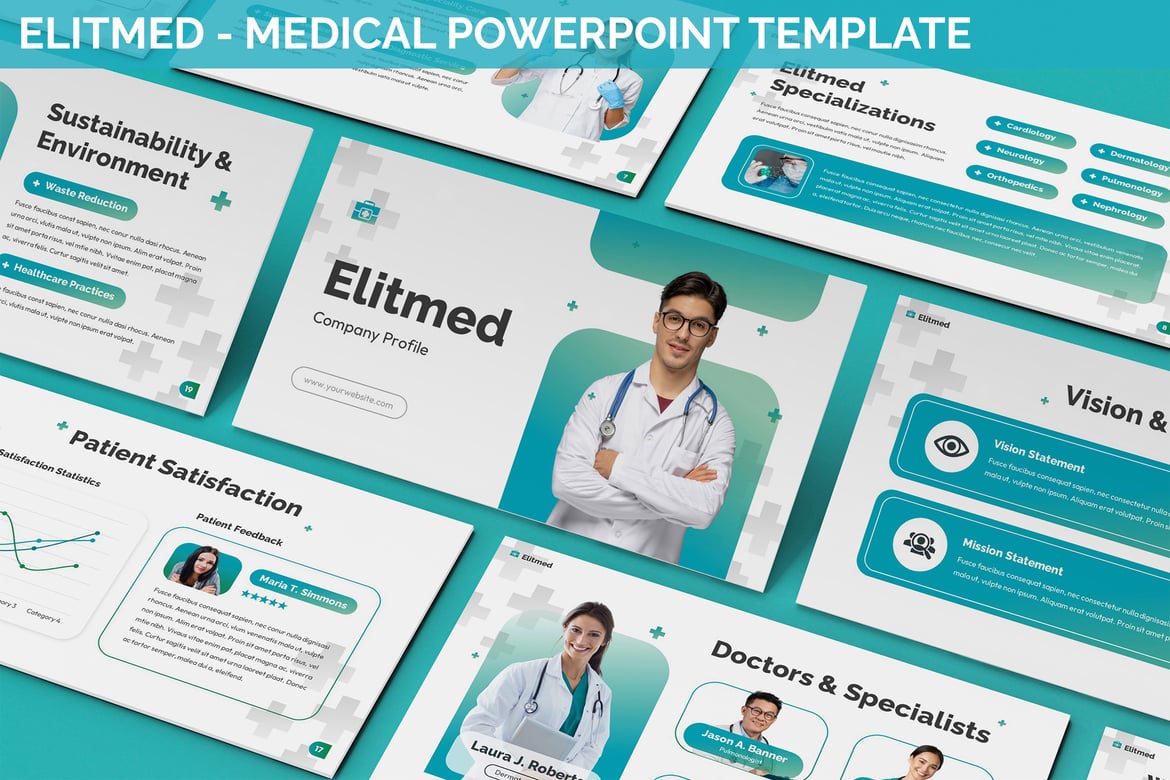 Template PowerPoint Elitmed - Solusi Presentasi Medis Profesional