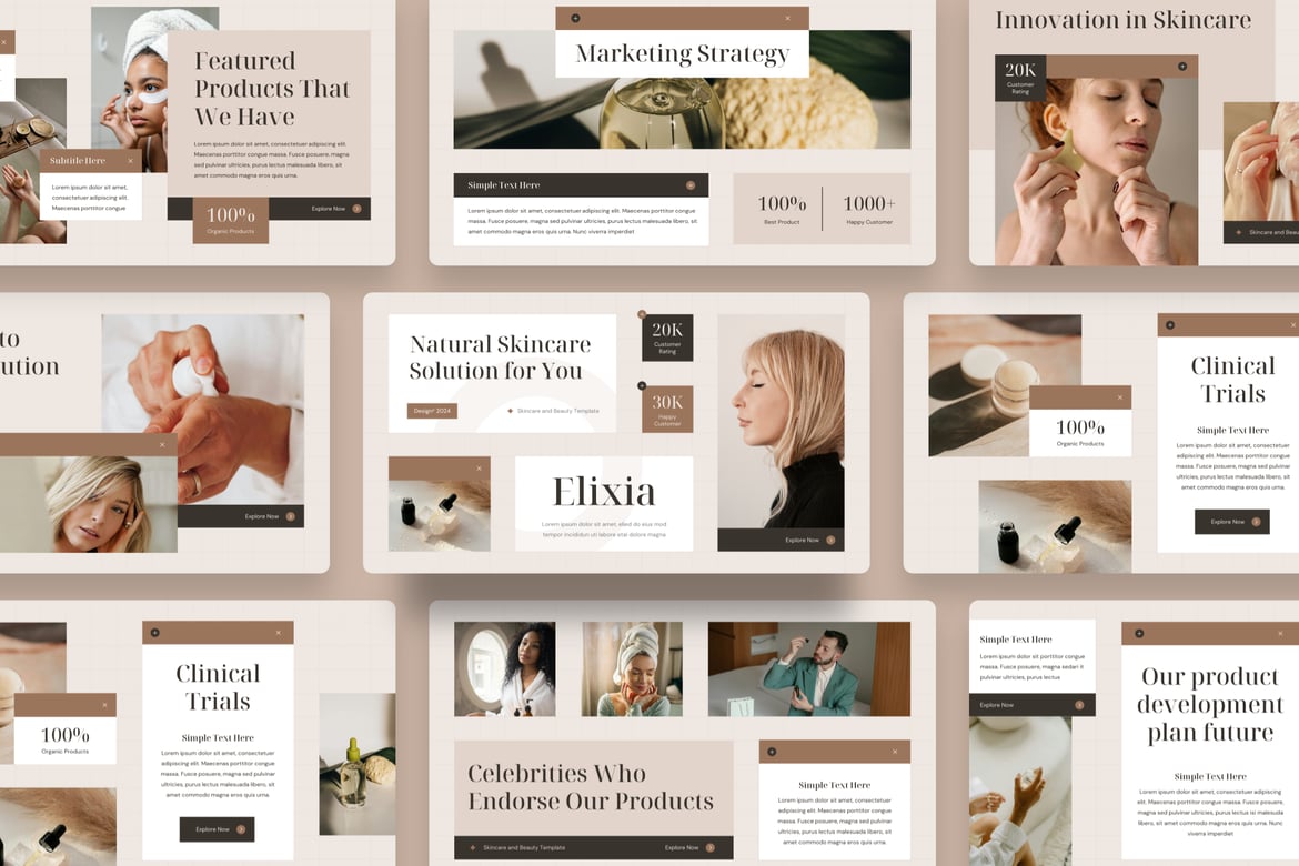 Template Presentasi Skincare Elixia - PowerPoint yang Menarik