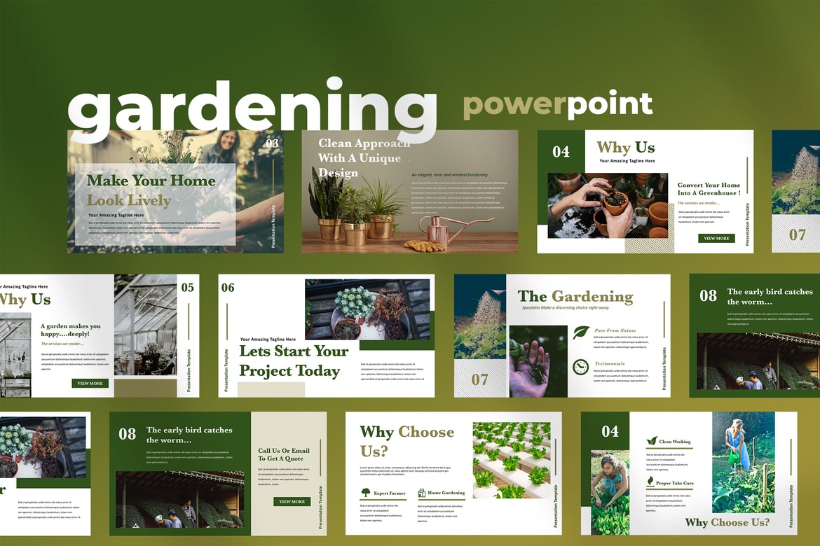 Ellen - Template Presentasi PowerPoint untuk Berkebun di Rumah