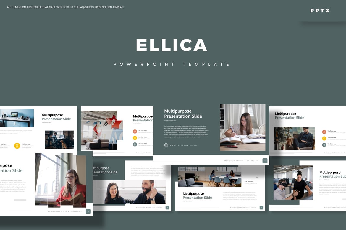Template PowerPoint Ellica - Solusi Presentasi Profesional Anda