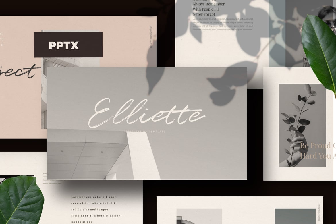 Template PowerPoint Kreatif Serbaguna Elliette