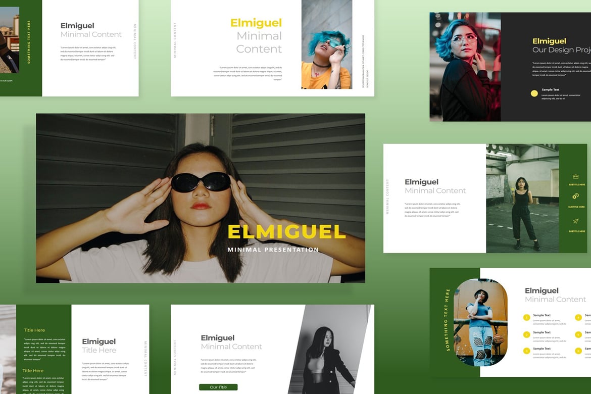 Template PowerPoint Minimalis Elmiguel yang Elegan